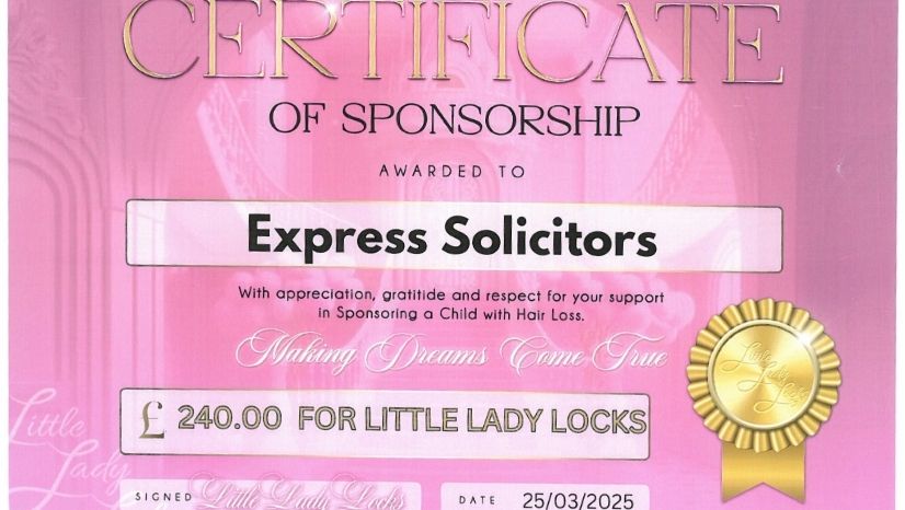 Little Lady Locks certificate