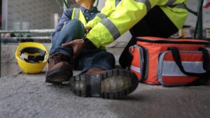 Construction worker who's injured leg at work